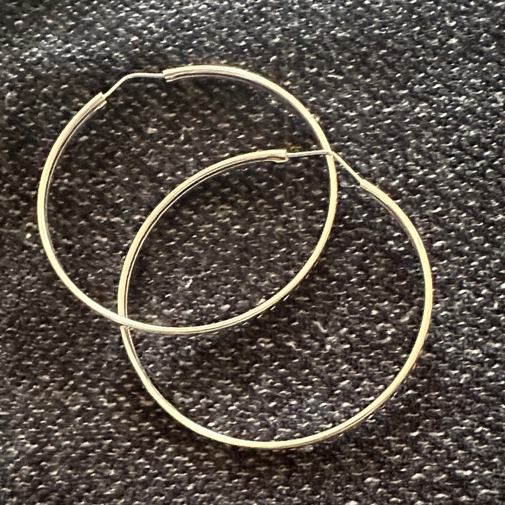 Classic silver 925 Hoop Earrings